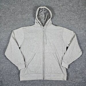 Vintage 90s USA Muleskins Full Zip Hooded Sweatshirt Gray Men's Size XL YKK Zip